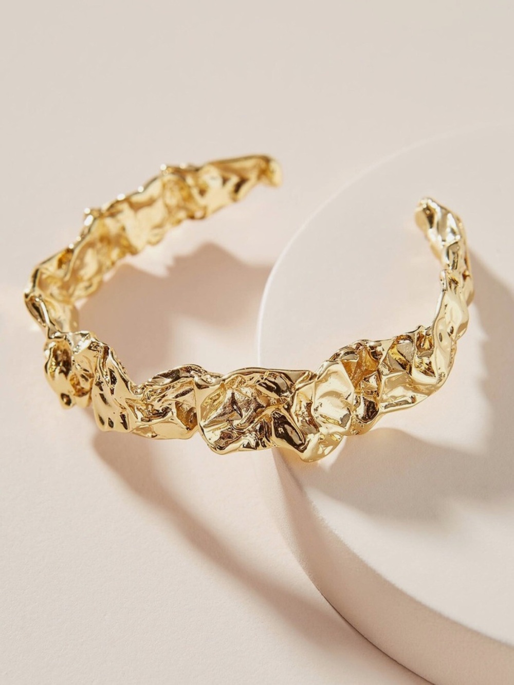 Amber Sceats Emery Hammered Sculptural Gold Cuff Bracelet